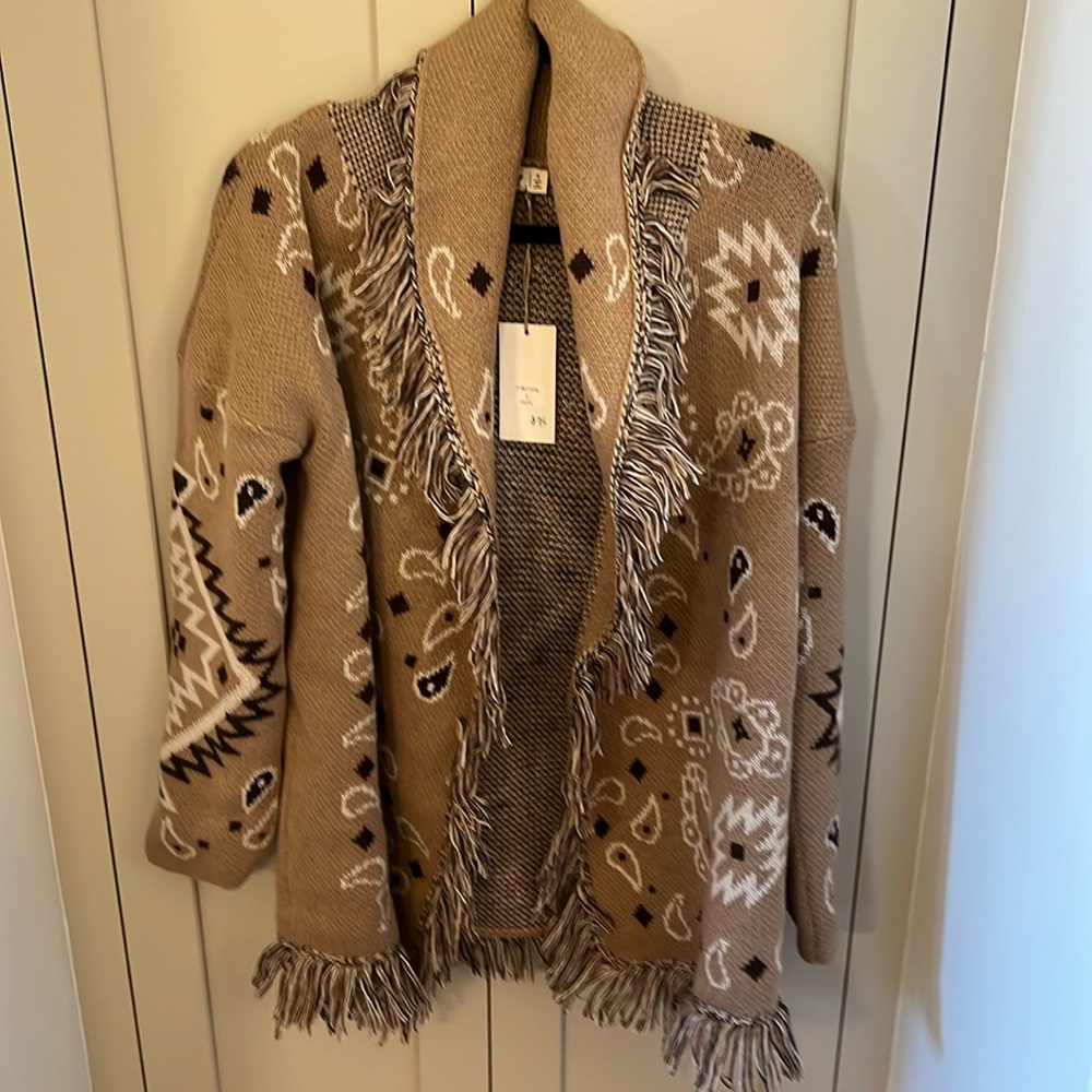 BNWT western paisley sweater cardigan